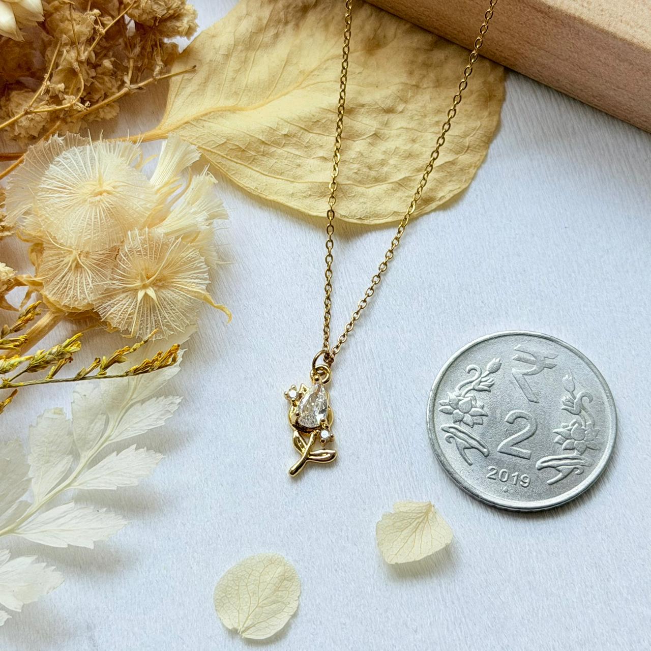 Rose with Golden Touch Locket