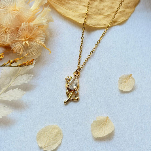 Rose with Golden Touch Locket