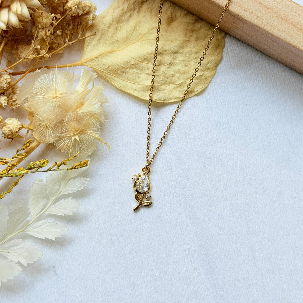 Rose with Golden Touch Locket